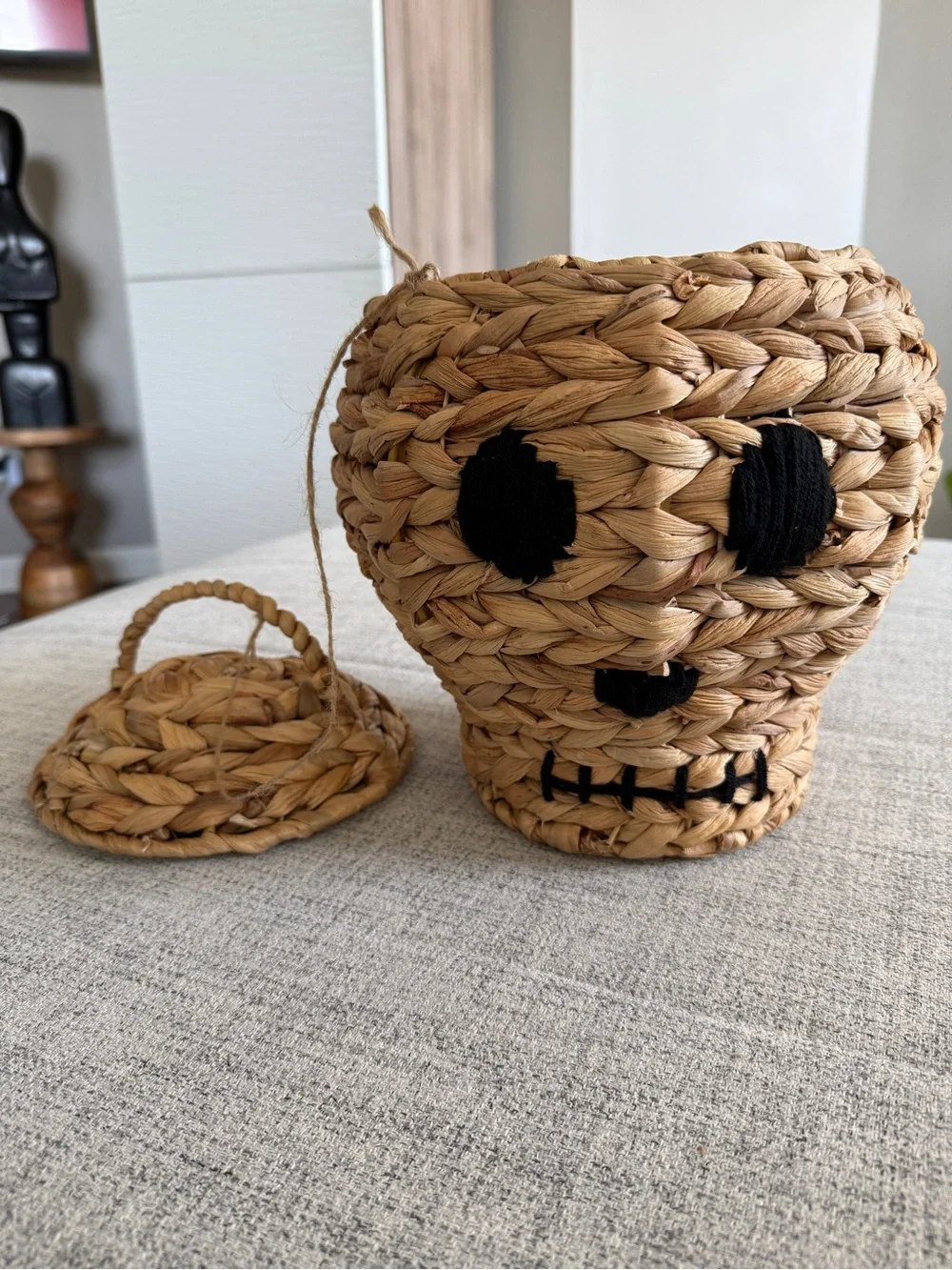Halloween Skull Rattan / Wicker Basket 12
